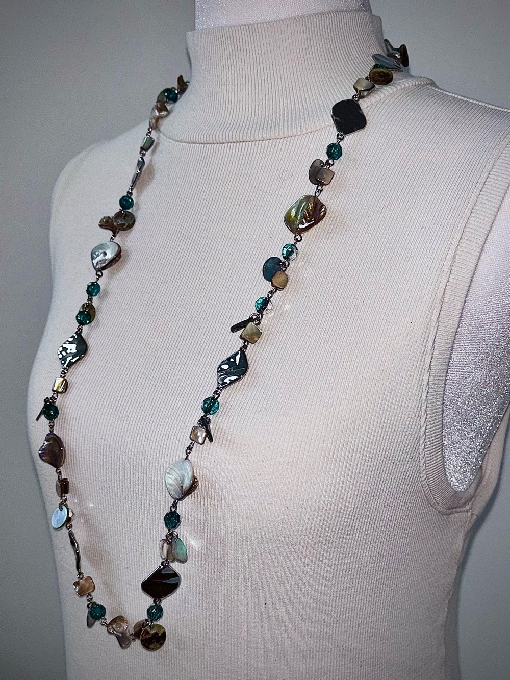 Lia Sophia Multicolor Beaded Long Necklace | Coastal Boho - Picture 8 of 9